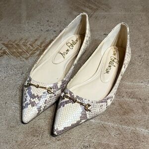 Sam Edelman Snakeskin Pointed Toe Flats